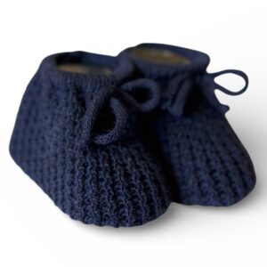 Navy Blue Newborn Knitted Baby Booties