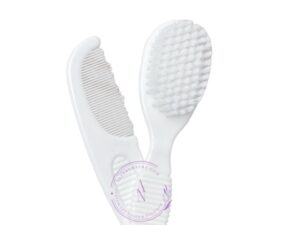 A perfect white, extra gentle, soft baby comb and brush set for your little one or that perfect shower gift!  Made in the UK Sold by Alz's Baby Boutique