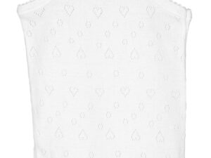 This is a perfect little onesie for your baby to wear under any outfit. With its scalloped trim, textured heart design, shoulder straps and snap closure it's perfect for adding that light extra layer of protection for your baby to be cozie. 100% cotton Made in Spain Size 1m Sold by Alz's Baby Boutique