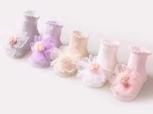 Anti-Slip Princess Flower Baby Socks Sold by Alz's Baby Boutique