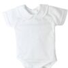 This body suit is a classic and so versatile. Perfect for a boy or girl for any occasion. This little baby onesie has short sleeves and a peter pan collar with a snap closure.  100% cotton Made in Spain Size 1m, 3m Sold by Alz's Baby Boutique