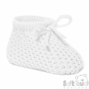 Fresh White Knitted Booties