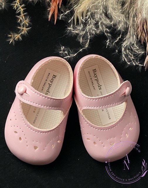 Pink Hearts Patent Leather Baby Shoes Alz's Nursery