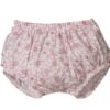 These adorable rose colored print baby bloomers has the prettiest floral design with a pleated and ruffled rump. Perfect to pair with your babies favorite top. 100% Cotton Made in Spain Size- 1m, 3m, 6m Sold by Alz's Baby Boutique