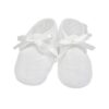 Charming baby boys white soft shoes with elegant embroidered details and ties with satin shoelaces. Newborn in size Size- 0/15 100% cotton Made in Columbia Sold by Alz's Baby Boutique