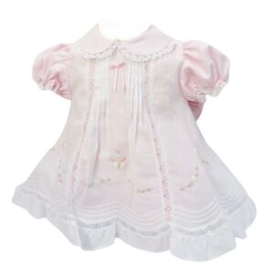 Classic White Pink Baby Dress, sold by Alz’s Nursery