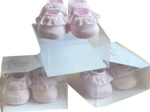 Baby Girls Pink Soft Shoes sold by Alz’s Nursery and baby Boutique.