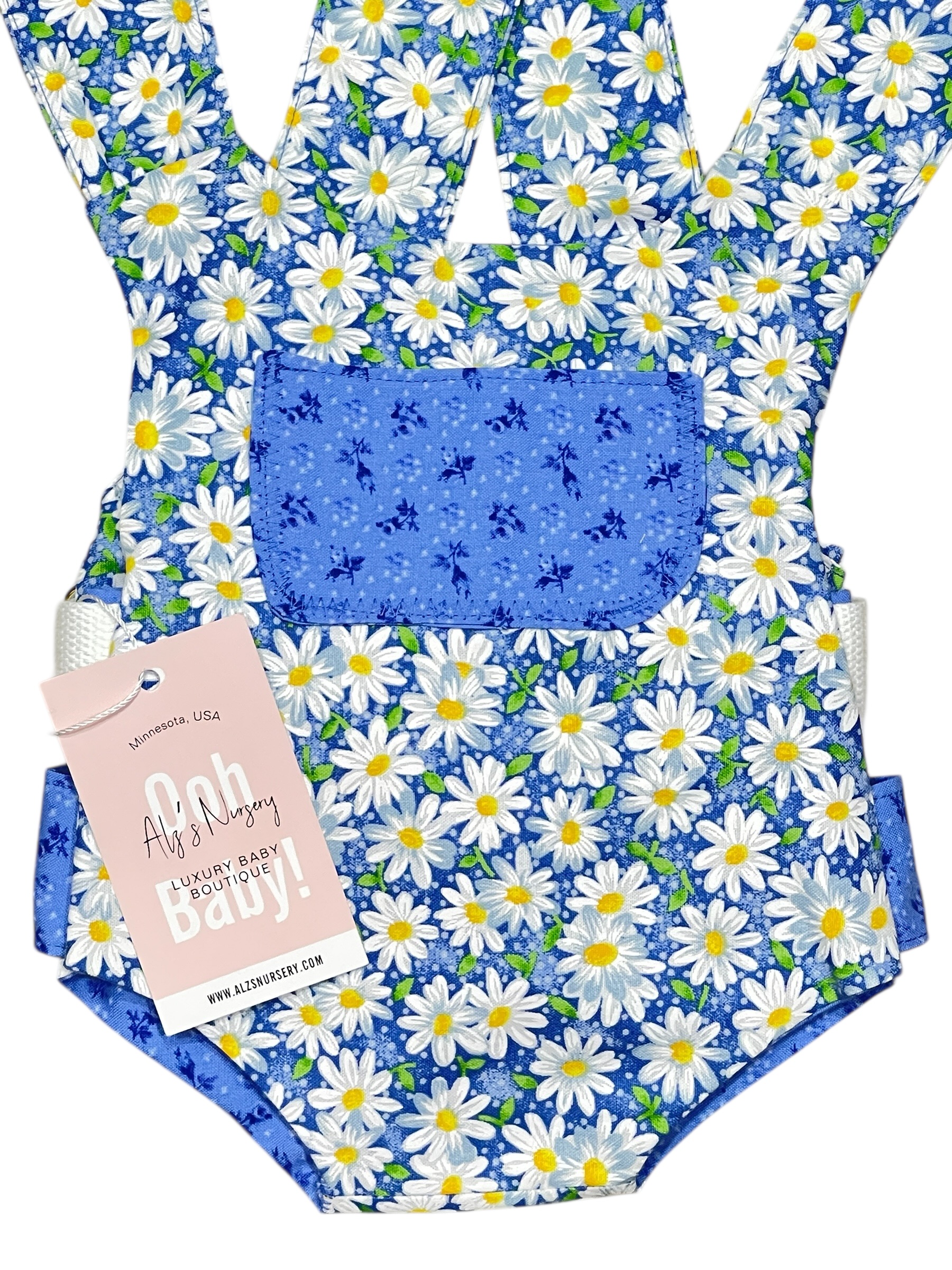 TenderNest™ Blue & White Daisy Doll Carrier - Image 2