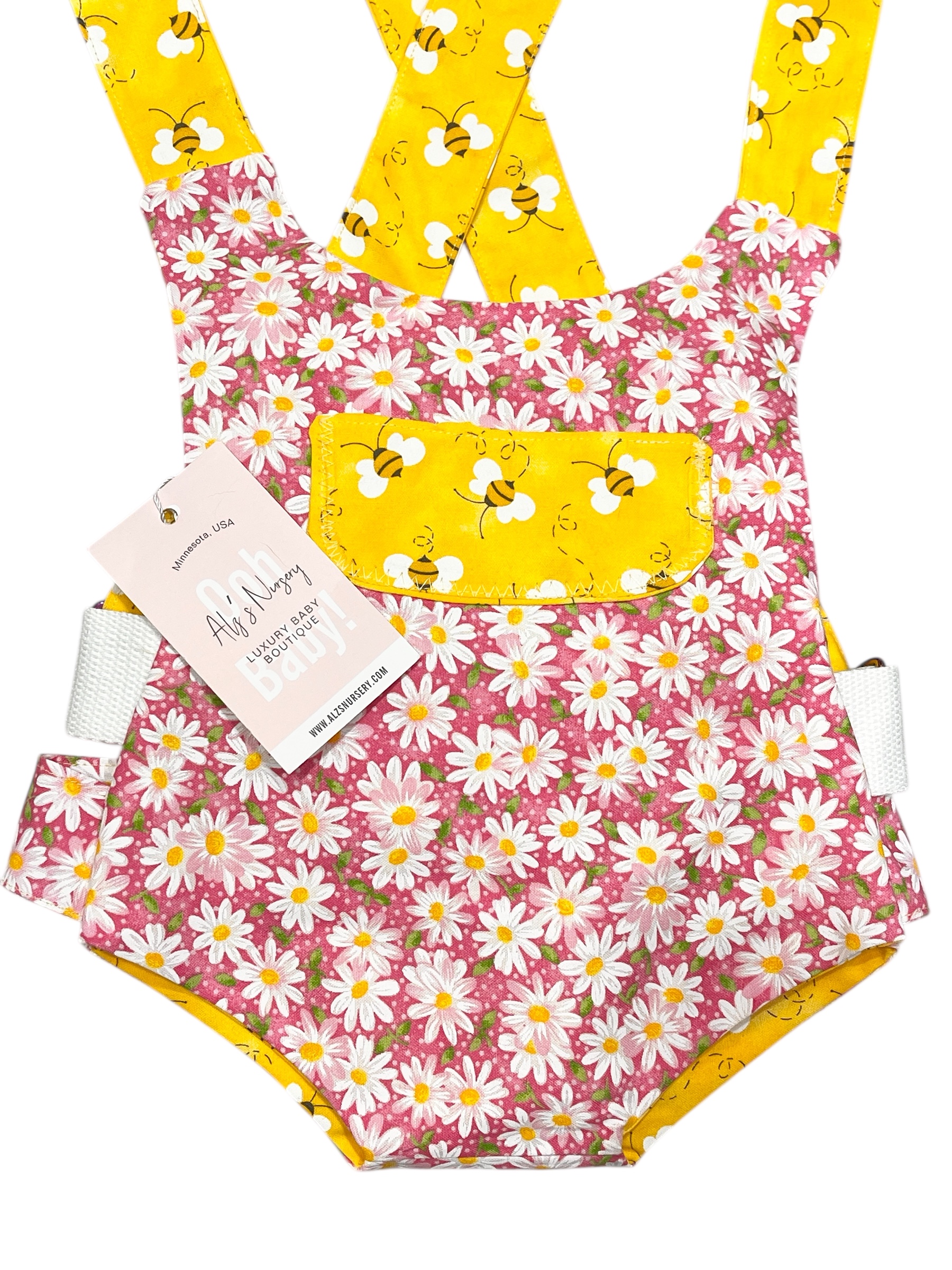 TenderNest™ Pink & Yellow Daisy’s With Bees Doll Carrier