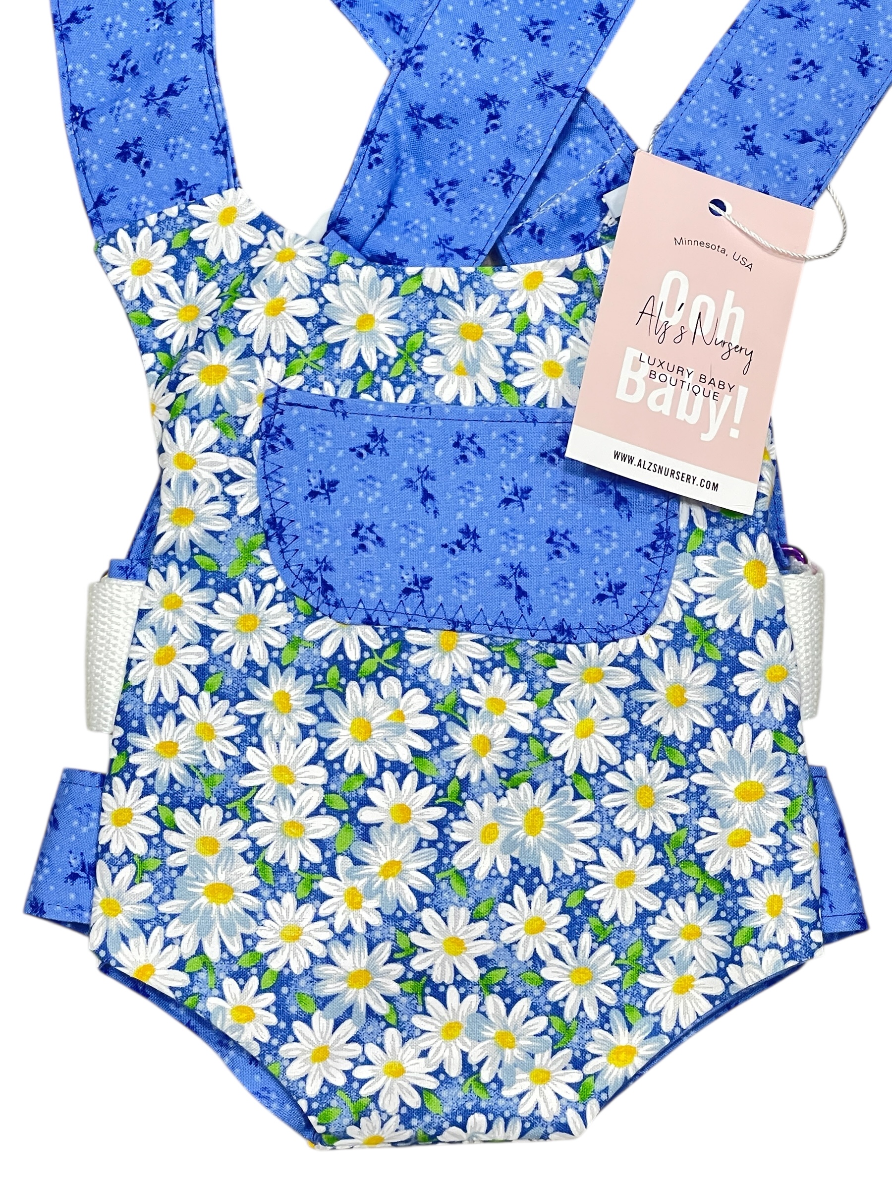 TenderNest™ Blue & White Daisy Doll Carrier