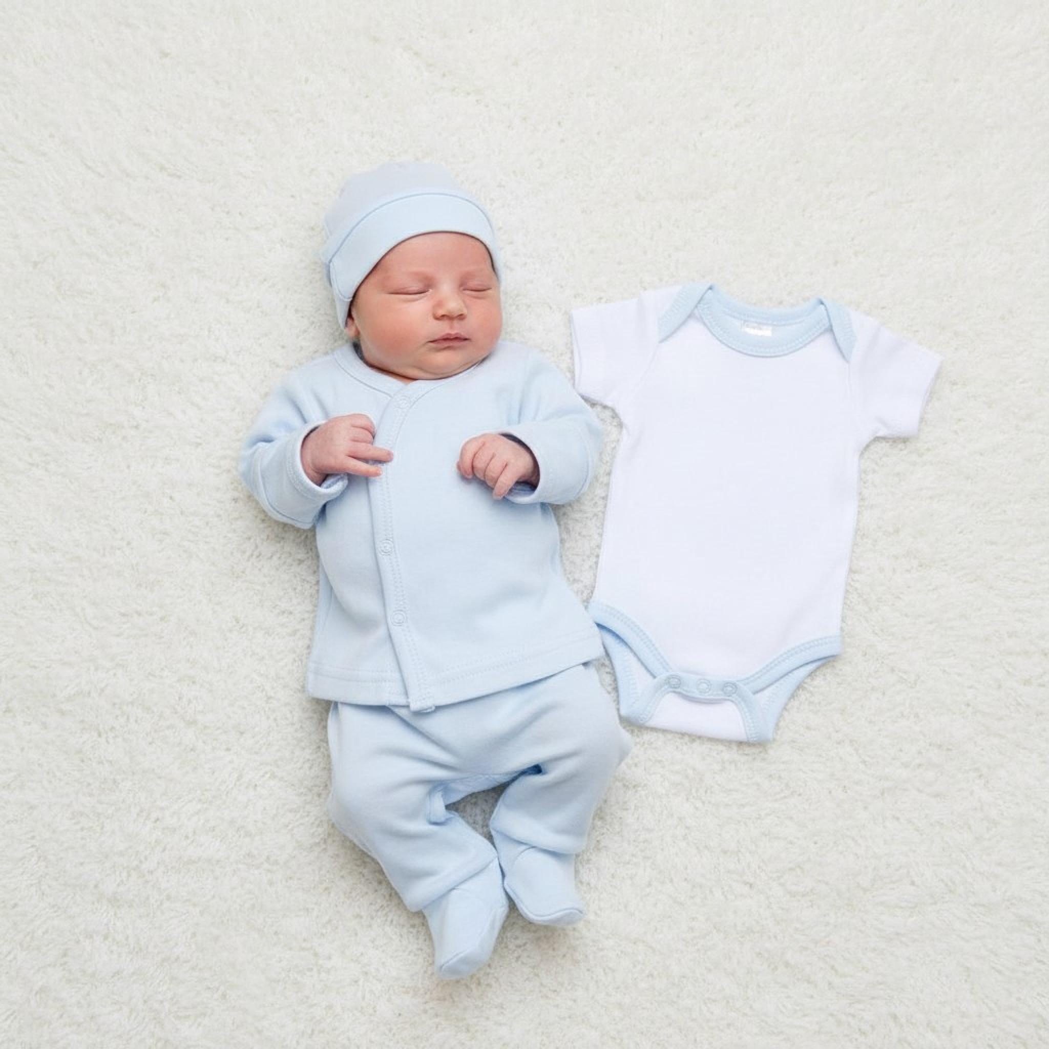 Newborn Four Piece Baby Blue Set