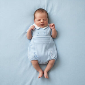 Classic Sky Blue Giraffe Romper