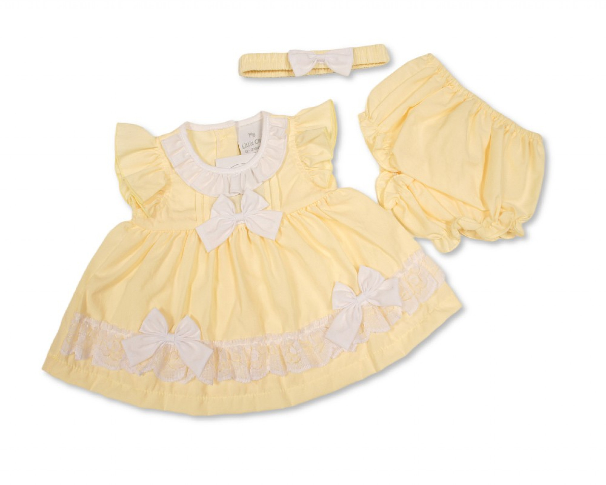Butter Cream Bows and Lace Dress Set - Image 2
