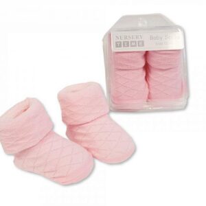 Pink Diamond Knit Socks