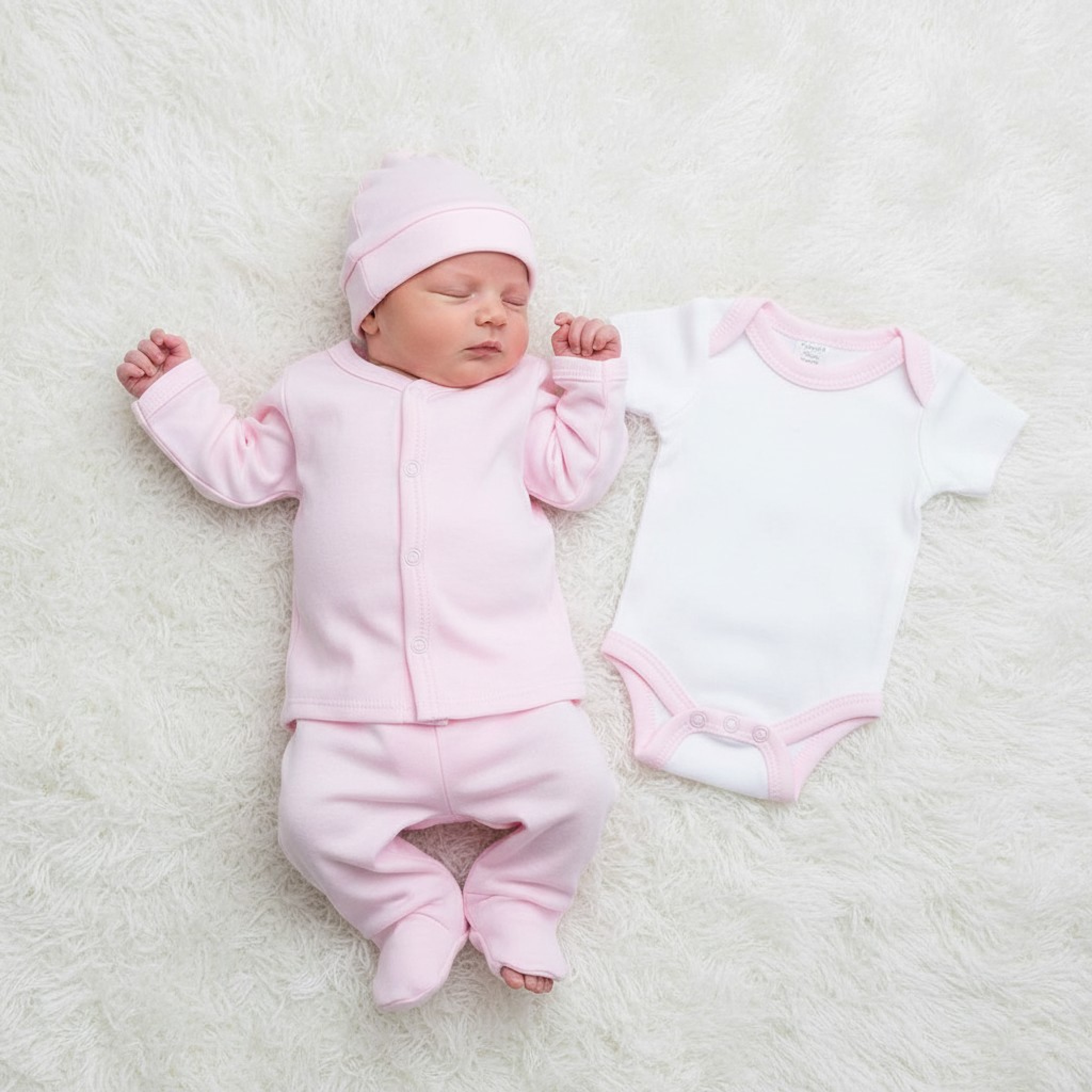 Pink Four Piece Layette Set