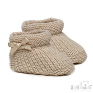 Tan Cuffed Baby Booties
