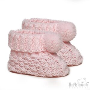 Soft Pink Pom Pom Booties