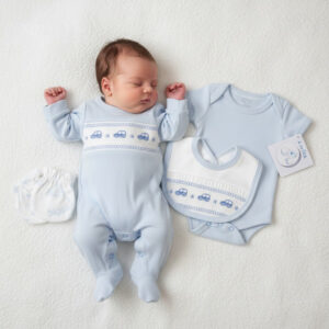 Smocked Preemie “Cars” Set