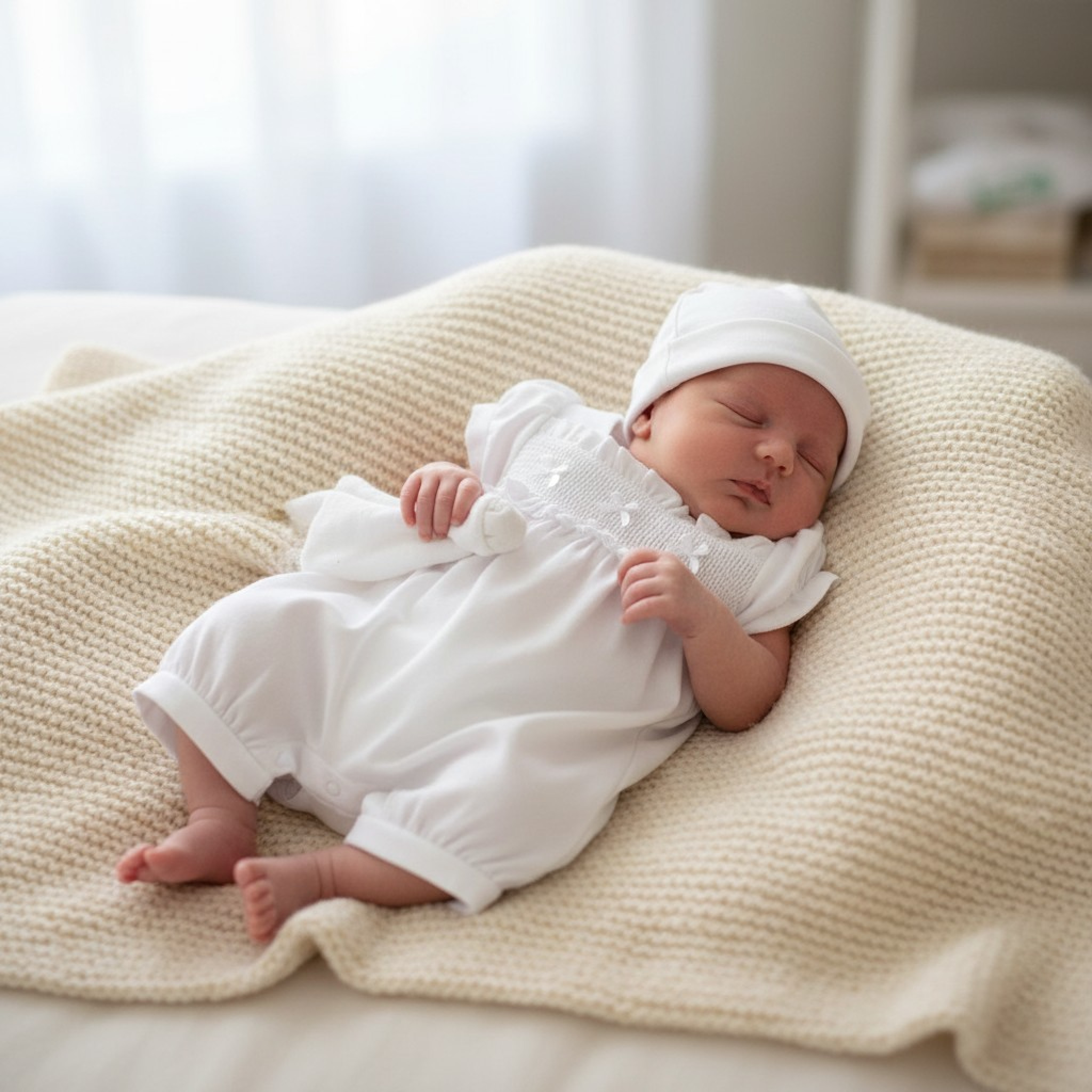 Timeless White Smocked Romper