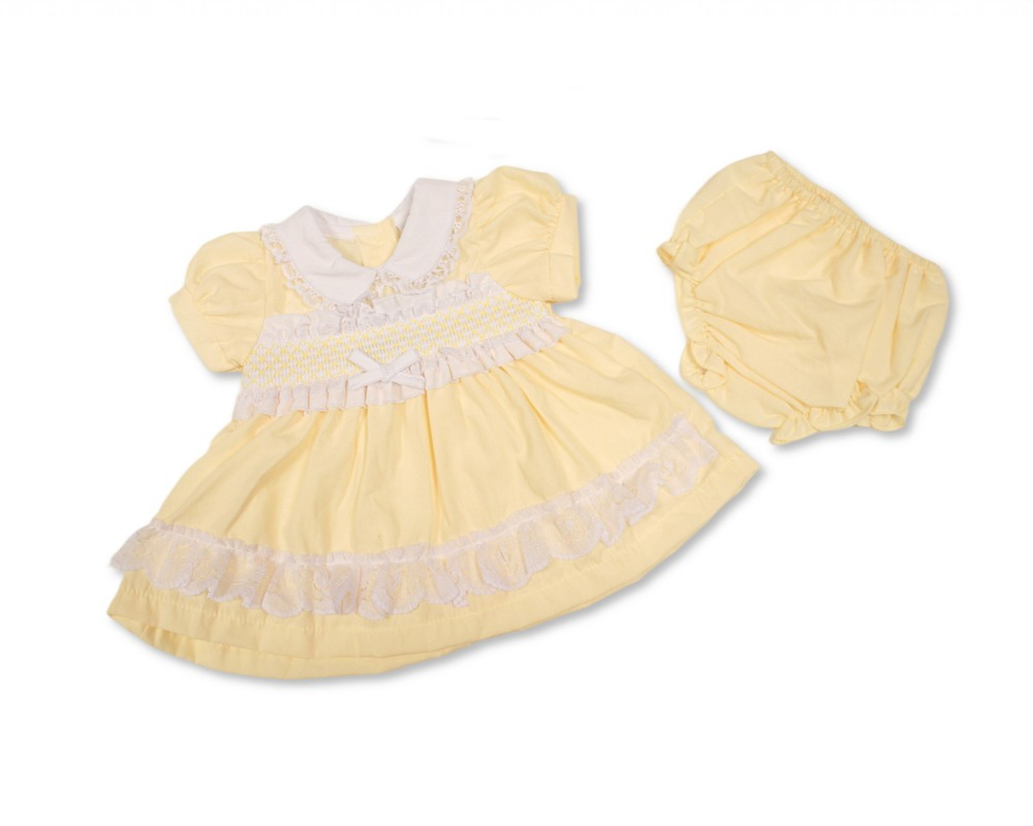 Lemon Yellow Smocked Dress Set - Image 2