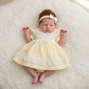 Lemon Yellow Smocked Dress Set