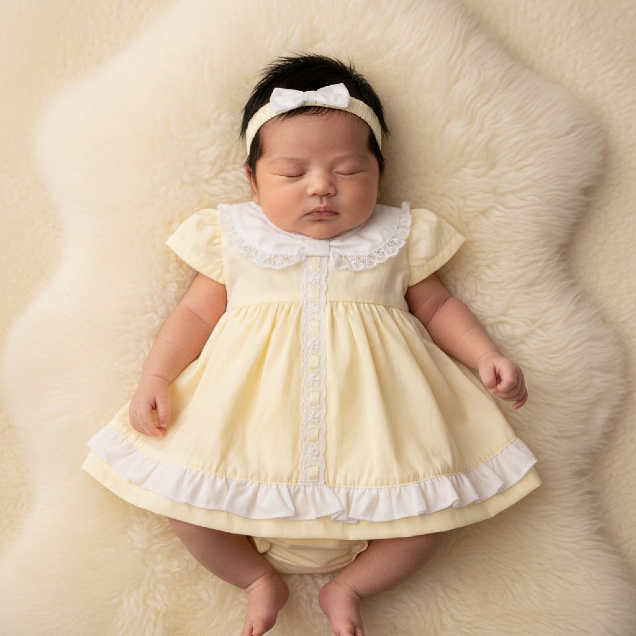 Butter Cream Dainty Dress Set