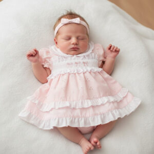 Pink Broderie Anglaise Dress Set
