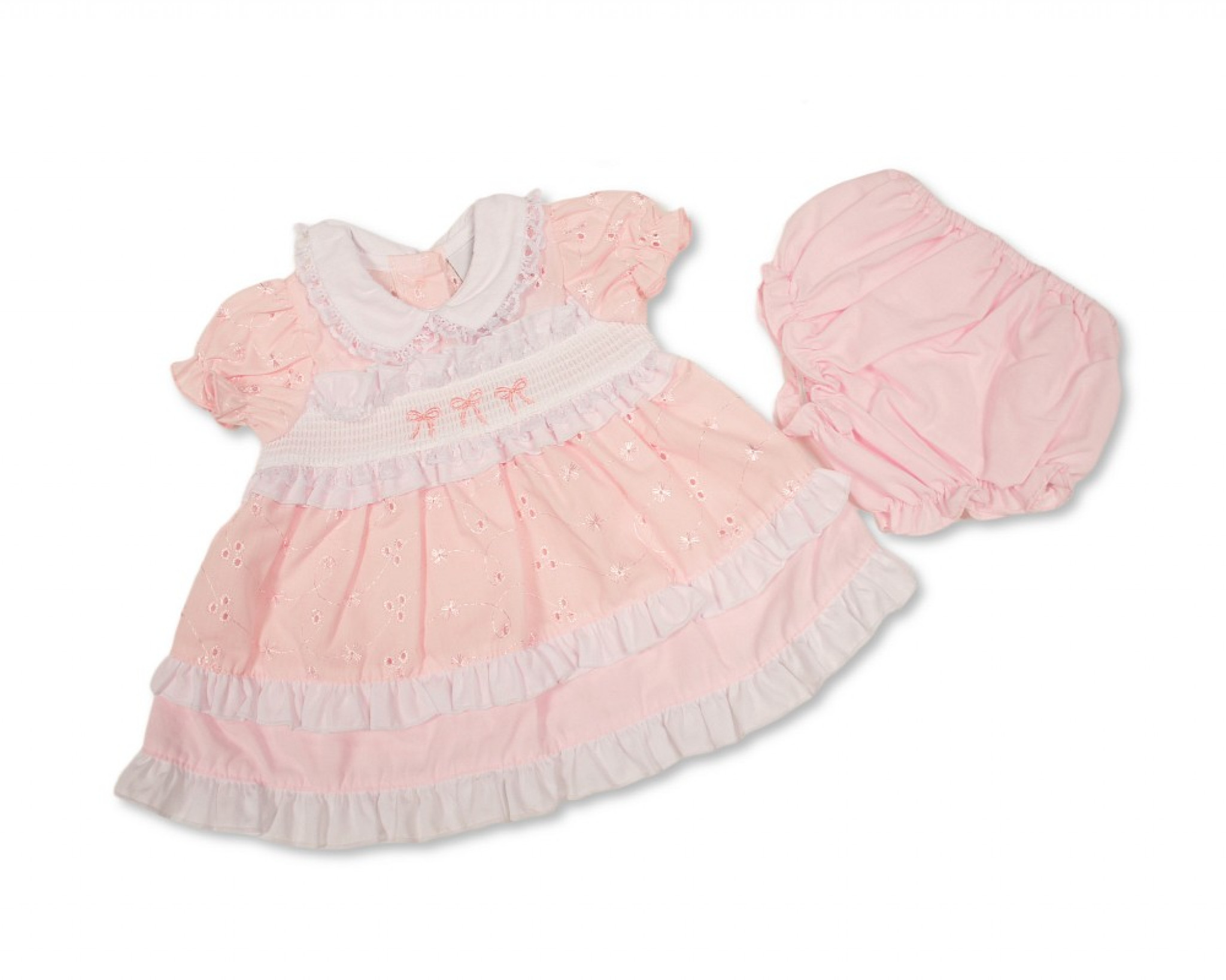 Pink Broderie Anglaise Dress Set - Image 2