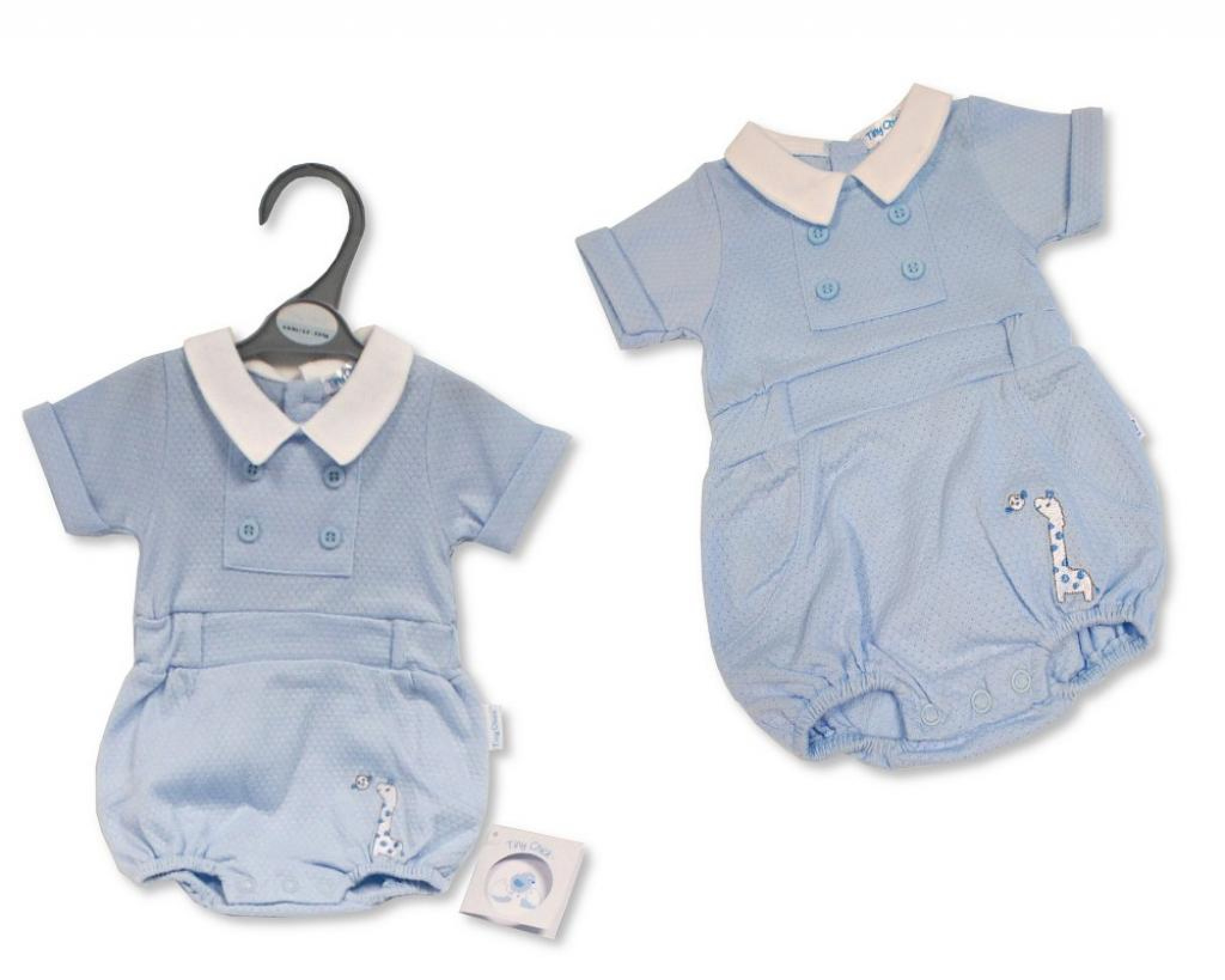Classic Sky Blue Giraffe Romper - Image 2