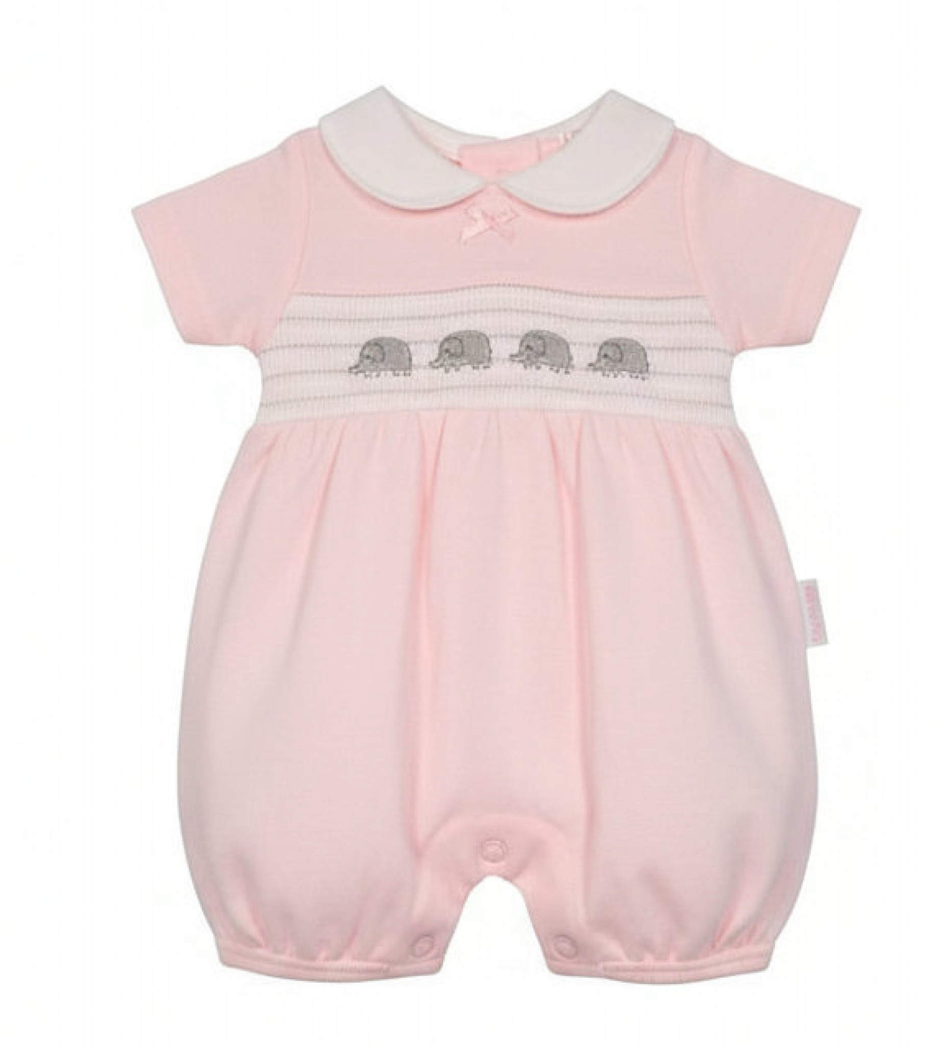 Charming Pink Smocked Elephant Romper - Image 2